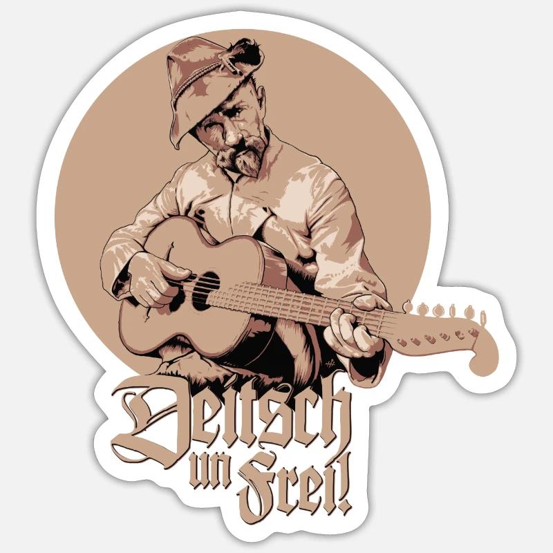 Deitsch un frei Sticker Größe S (10 x 10 cm)