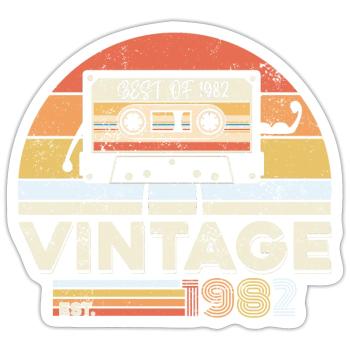 Vintage 1982 40th Birthday Gift Forty Years - Sticker size S (10 x 10 cm) - white matte - Front