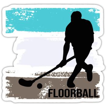 floorball floorballteam floorball player floorball player floorball - Sticker size S (10 x 10 cm) - white matte - Front