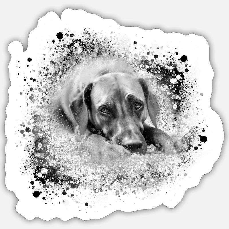 rhodesian ridgeback Hund,Hunderasse,graffiti - Sticker Größe S (10 x 10 cm) - Mattweiß