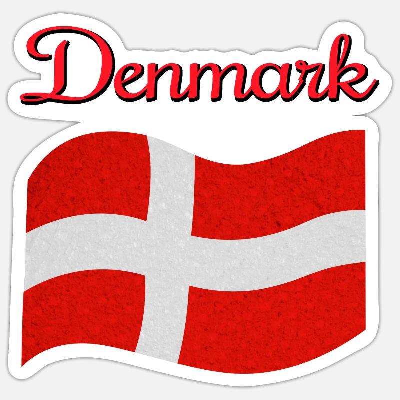 Flagge Dänemarks - Sticker Größe S (10 x 10 cm) - Mattweiß