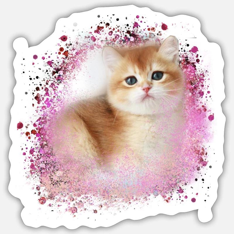 kitten,cat,kitten,graffiti,painting - Sticker size S (10 x 10 cm) - white matte