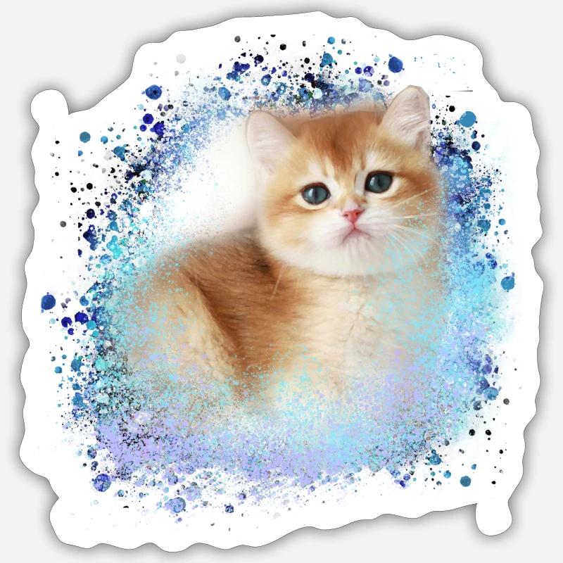 kitten,cat,kitten,graffiti,painting - Sticker size S (10 x 10 cm) - white matte