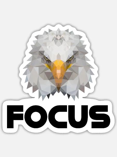 Focus Adler - Sticker Größe S (10 x 10 cm) - Mattweiß