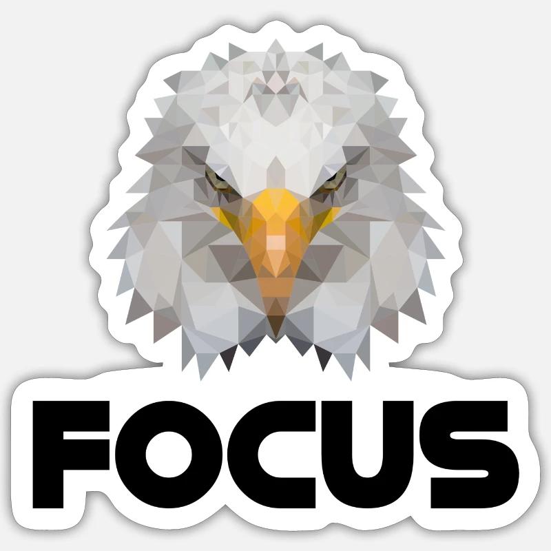 Focus Adler - Sticker Größe S (10 x 10 cm) - Mattweiß