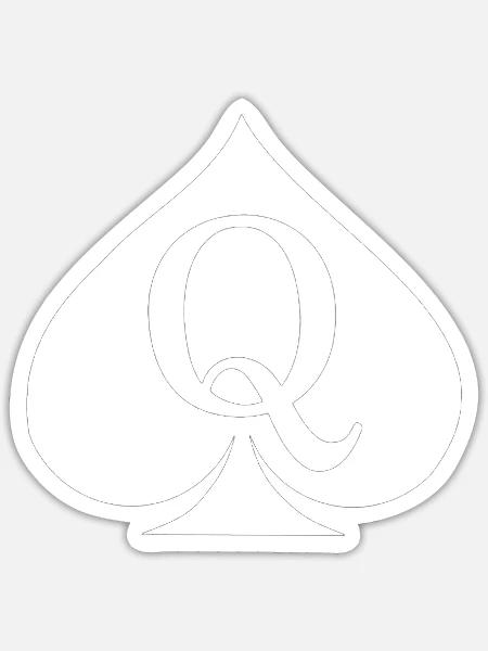 Queen of Spades - Sticker Größe S (10 x 10 cm) - Mattweiß
