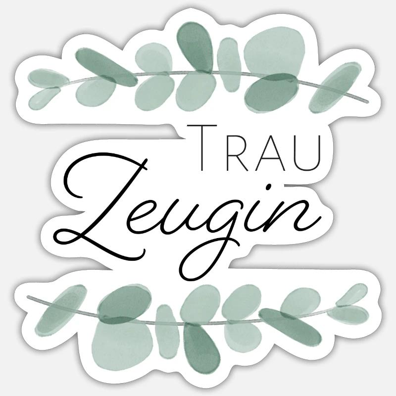 Trauzeugin Eukalyptus Sticker Größe S (10 x 10 cm)