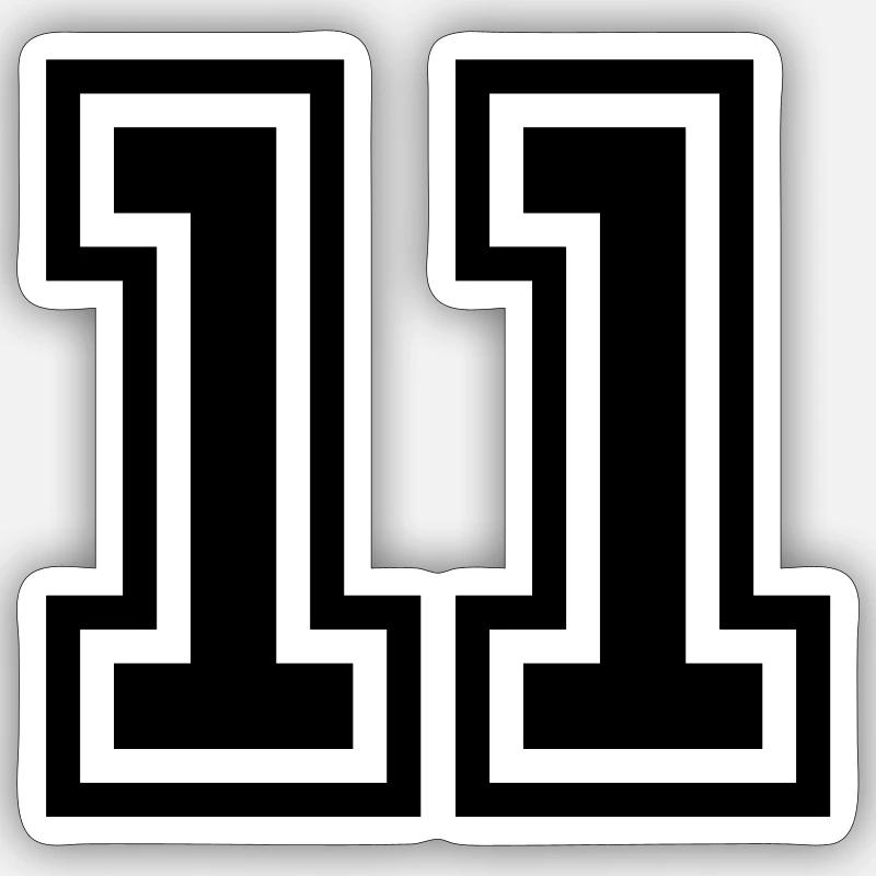 11 Number symbol - Sticker size S (10 x 10 cm) - white matte