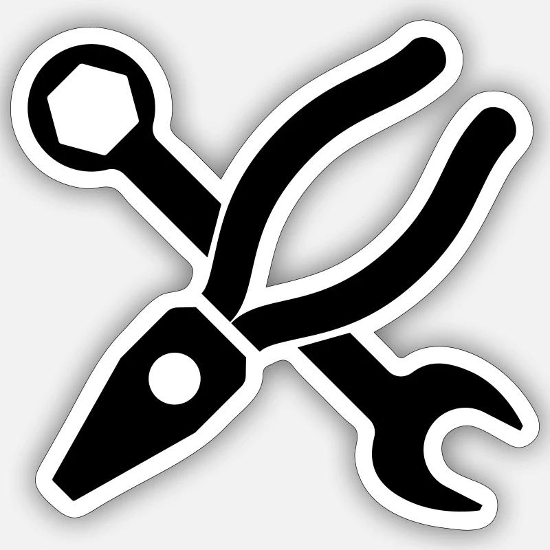 Icône de pince - Sticker taille S (10 x 10 cm) - blanc mat