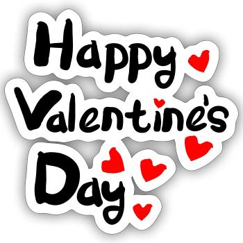 Bonne Saint-Valentin a-2 - Sticker taille S (10 x 10 cm) - blanc mat - Devant
