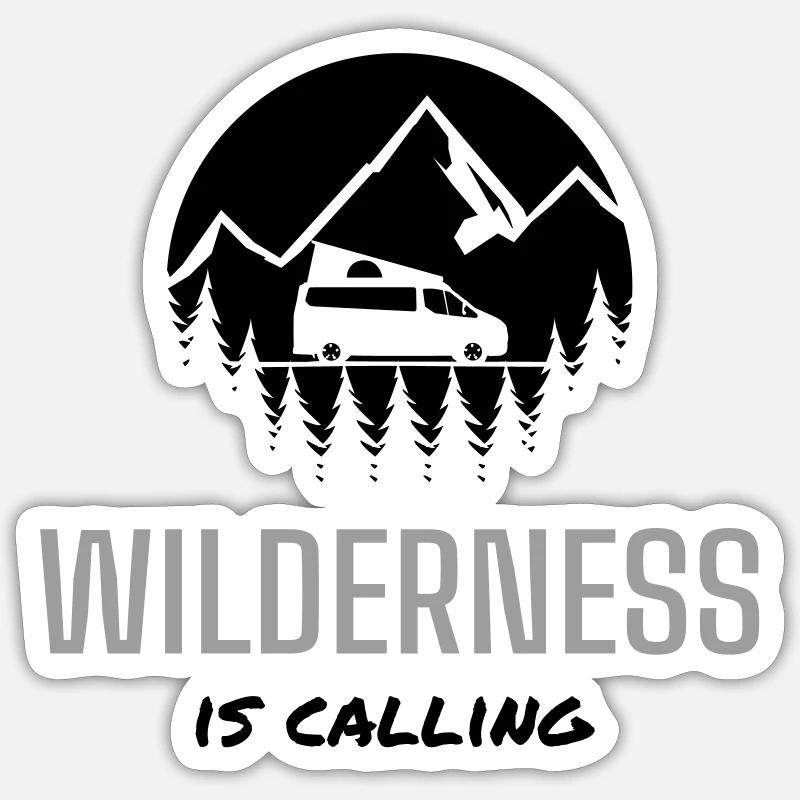 Wilderness is Calling Nugget Camper Design Sticker size S (10 x 10 cm)