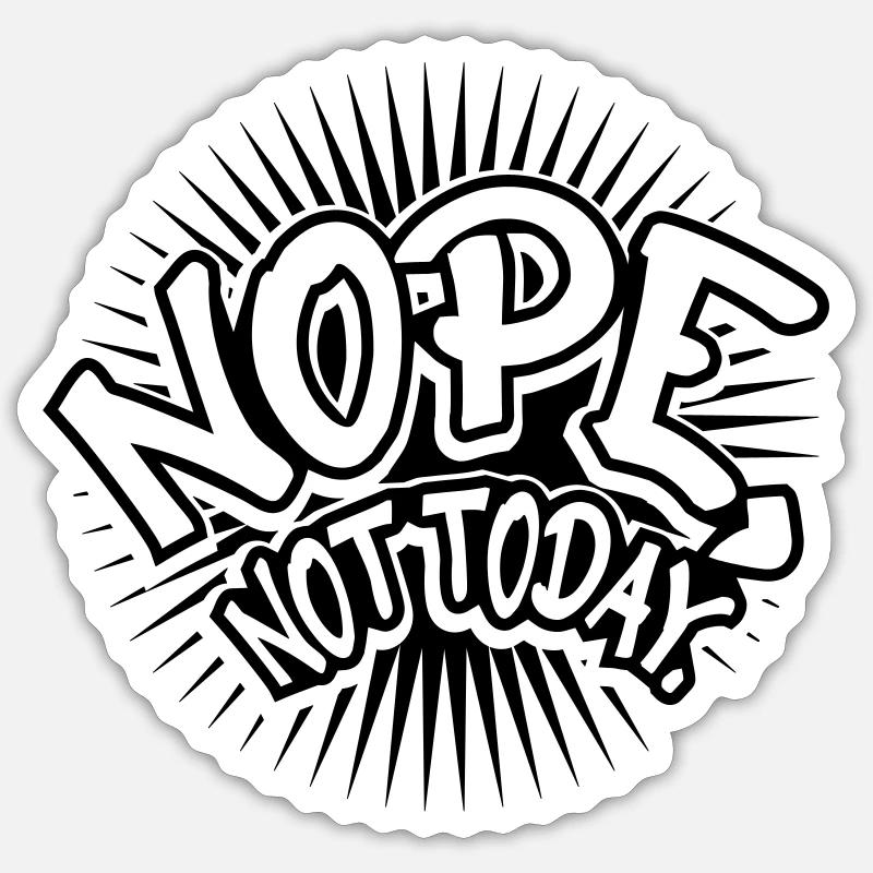 Police nope Comic - Sticker taille S (10 x 10 cm) - blanc mat
