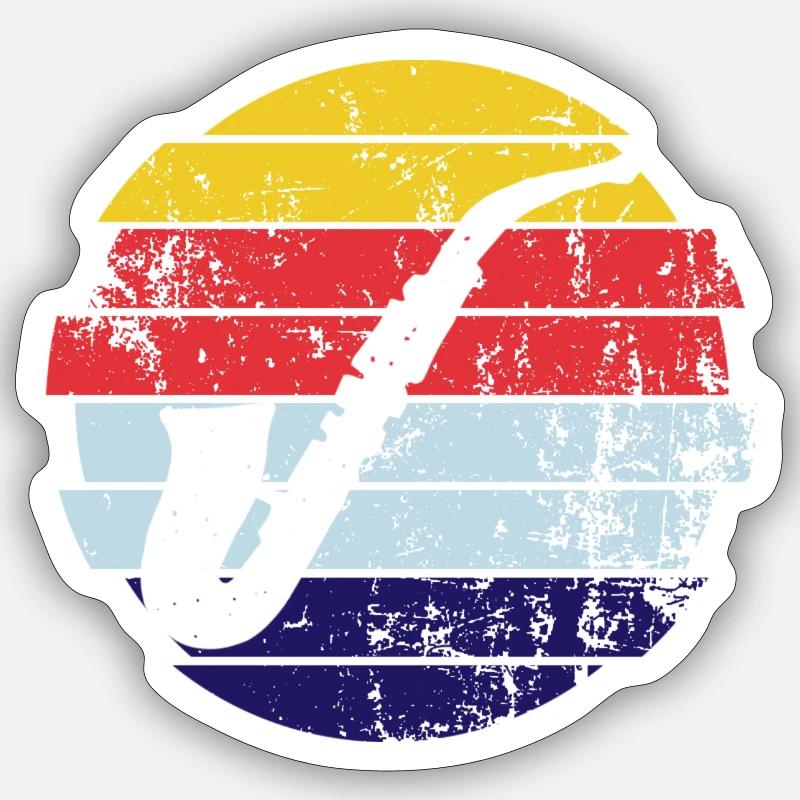 Saxophone Sticker taille S (10 x 10 cm)