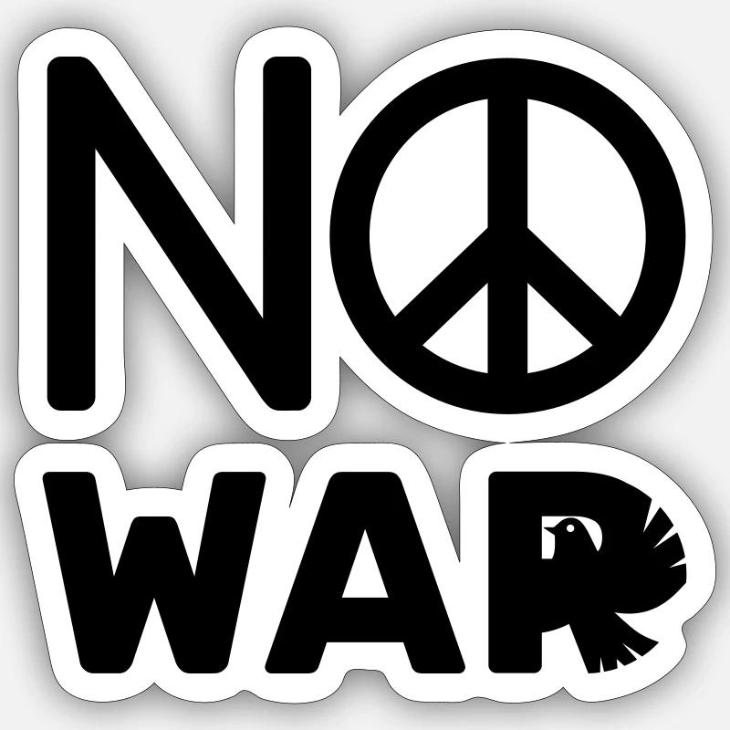 No War- No War - Sticker size S (10 x 10 cm) - white matte