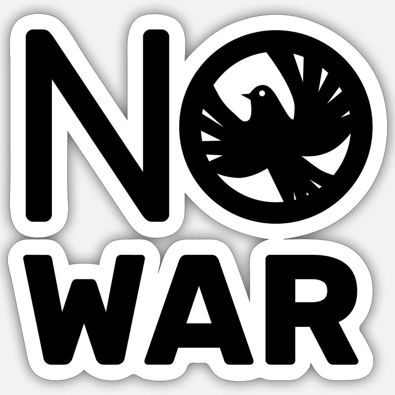 No War- No War - Sticker size S (10 x 10 cm) - white matte