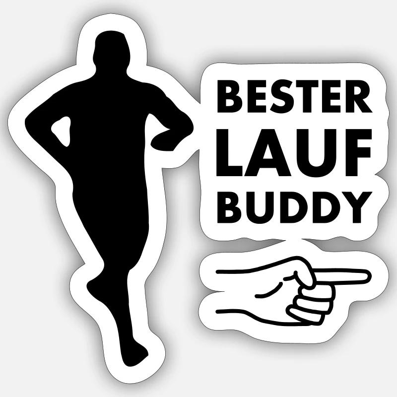 Bester Laufbuddy Sticker Größe S (10 x 10 cm)