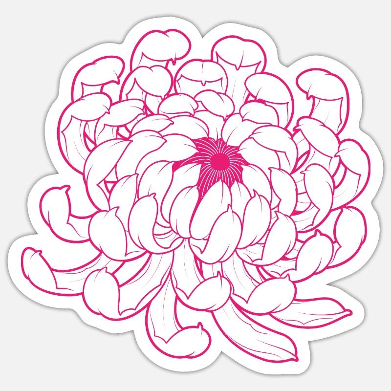 CHRYSANTHEME!! - Sticker Größe S (10 x 10 cm) - Mattweiß