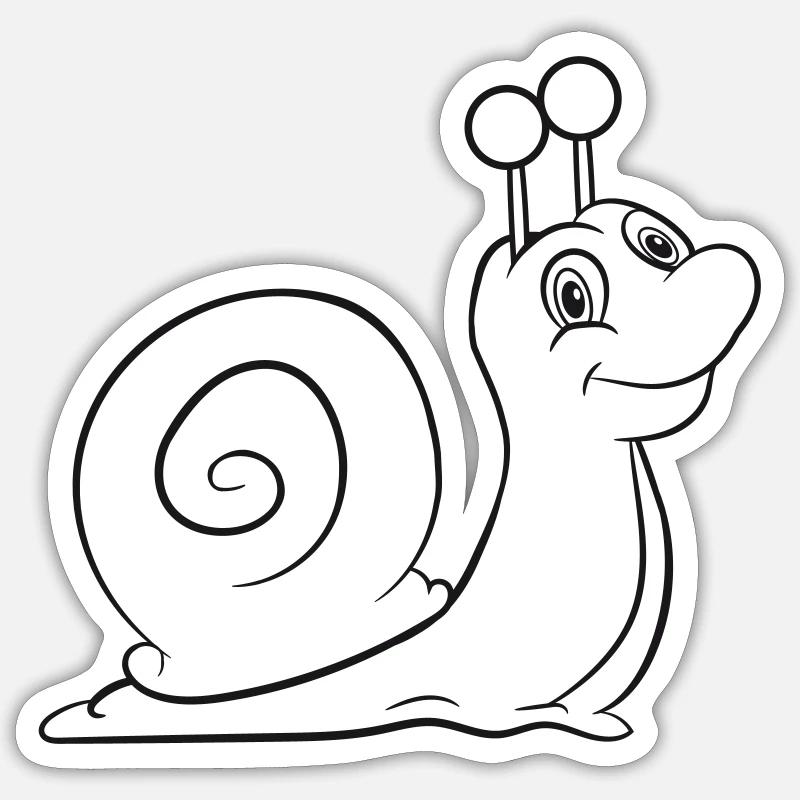 Escargot drôle d’enfants - Sticker taille S (10 x 10 cm) - blanc mat