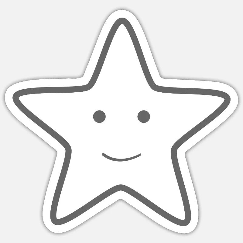 smiling star - Sticker size S (10 x 10 cm) - white matte