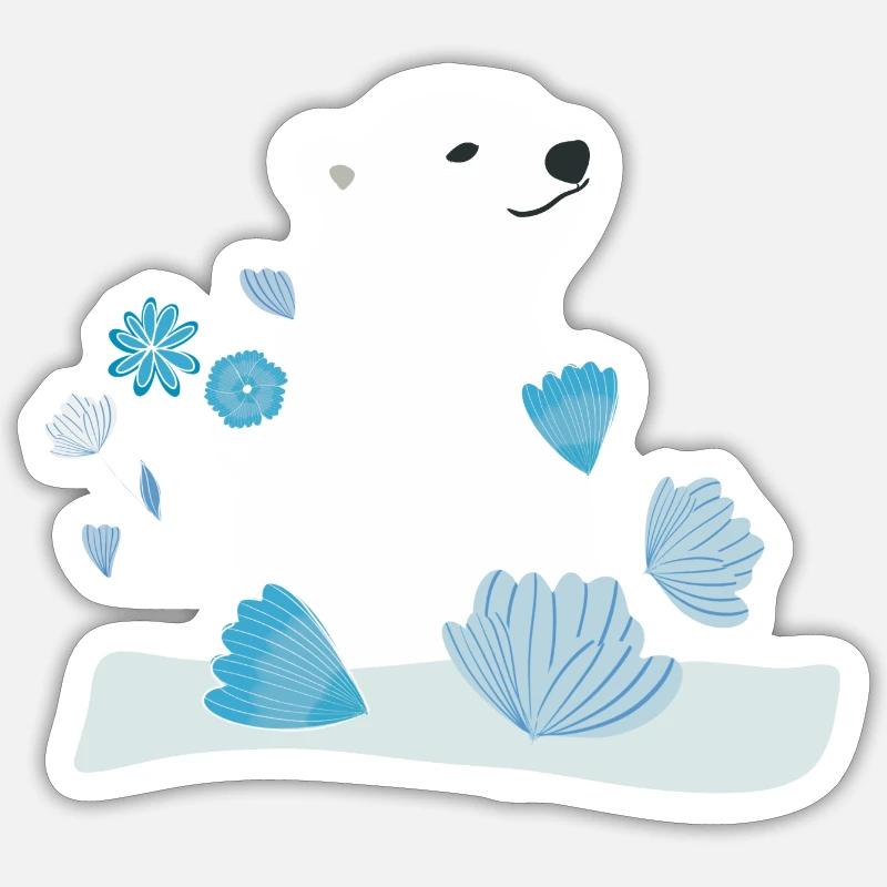 Eisbär - Sticker Größe S (10 x 10 cm) - Mattweiß