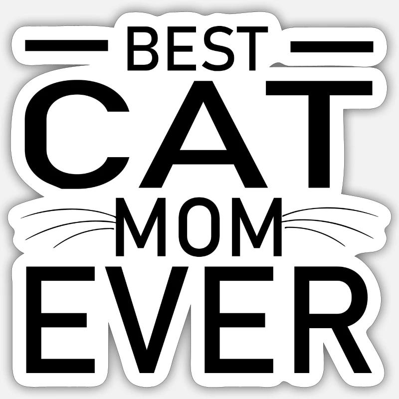 Cat Katze - Sticker Größe S (10 x 10 cm) - Mattweiß
