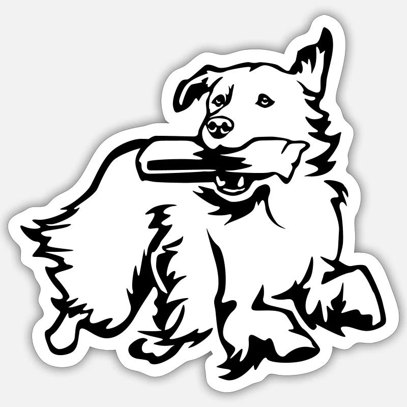 Golden retriever - Sticker taille S (10 x 10 cm) - blanc mat