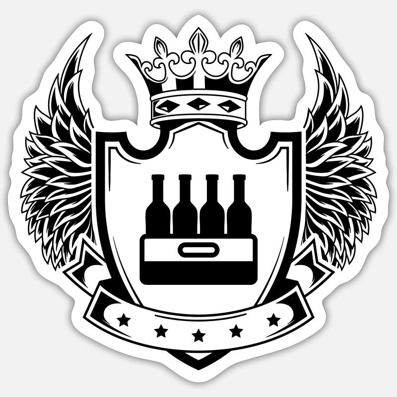Caisse de bouteille de bière Sticker taille S (10 x 10 cm)