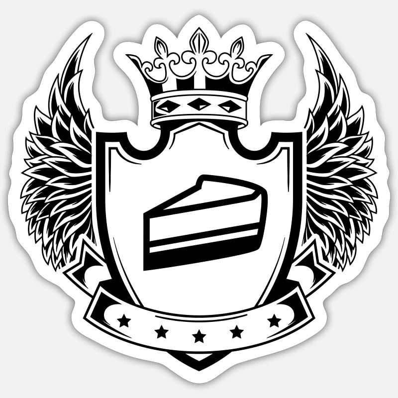 Gâteau au fromage - Sticker taille S (10 x 10 cm) - blanc mat
