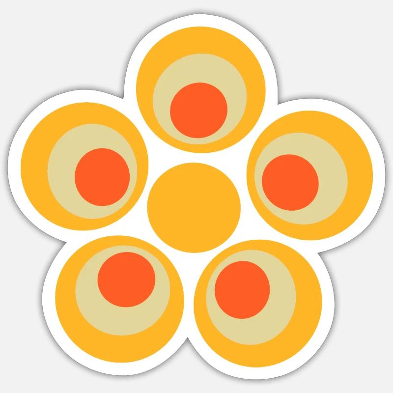 70s Flower Pattern Sticker size S (10 x 10 cm)