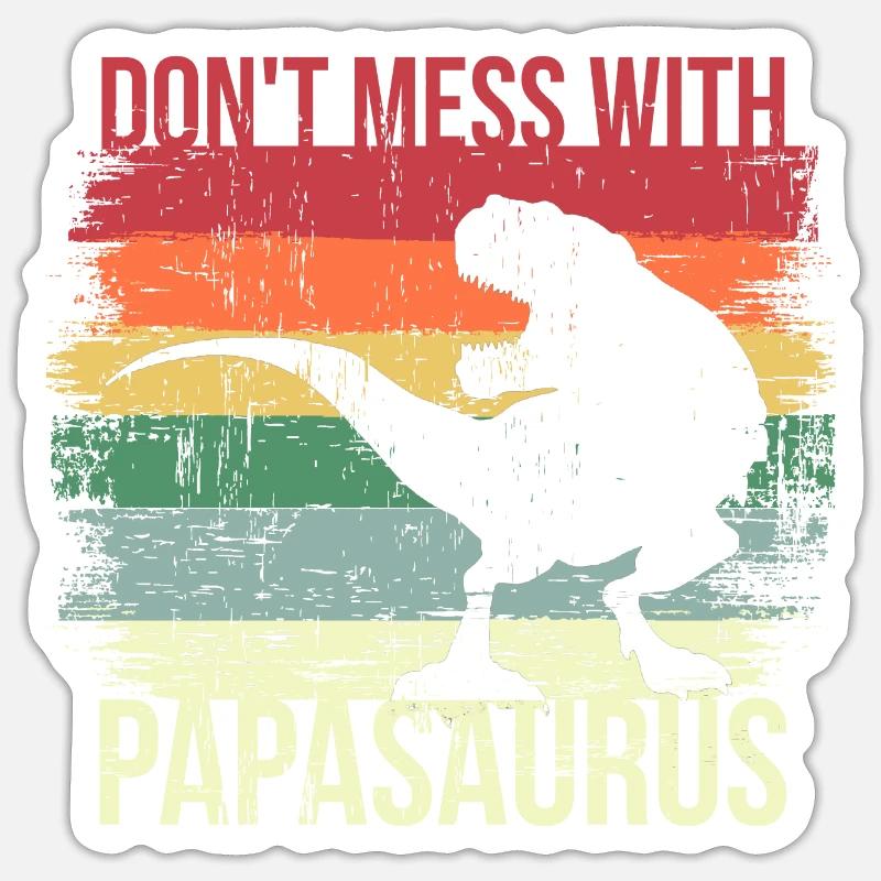 Papasaurus Rex - Sticker size S (10 x 10 cm) - white matte