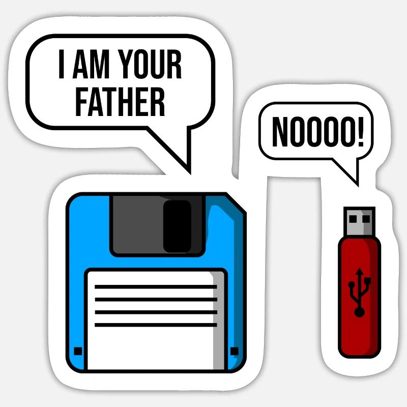 Retro Tech Vater Enthüllung - Sticker Größe S (10 x 10 cm) - Mattweiß