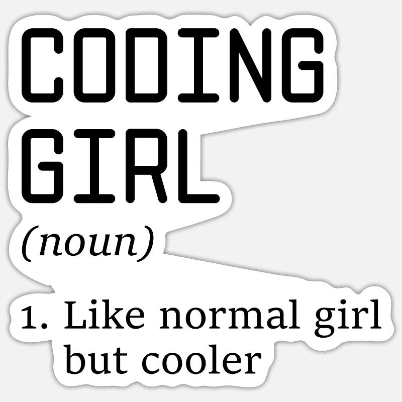 Coding Girl Definition Noun Software Developer Pro Sticker Größe S (10 x 10 cm)
