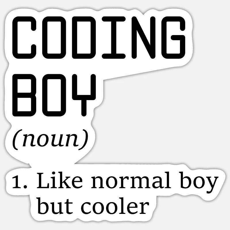 Coding Boy Definition Noun Software Developer Prog Sticker Größe S (10 x 10 cm)