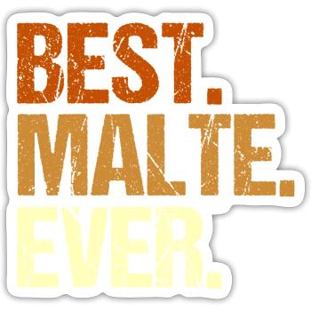 Malte - Sticker Größe S (10 x 10 cm) - Mattweiß - Vorne