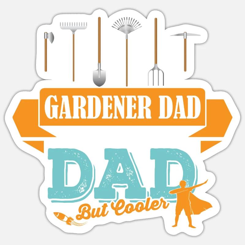 Gärtner Vater Papa cooler - Sticker Größe S (10 x 10 cm) - Mattweiß