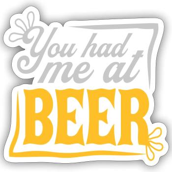 Beer Saying Persuaded - Sticker size S (10 x 10 cm) - white matte - Front
