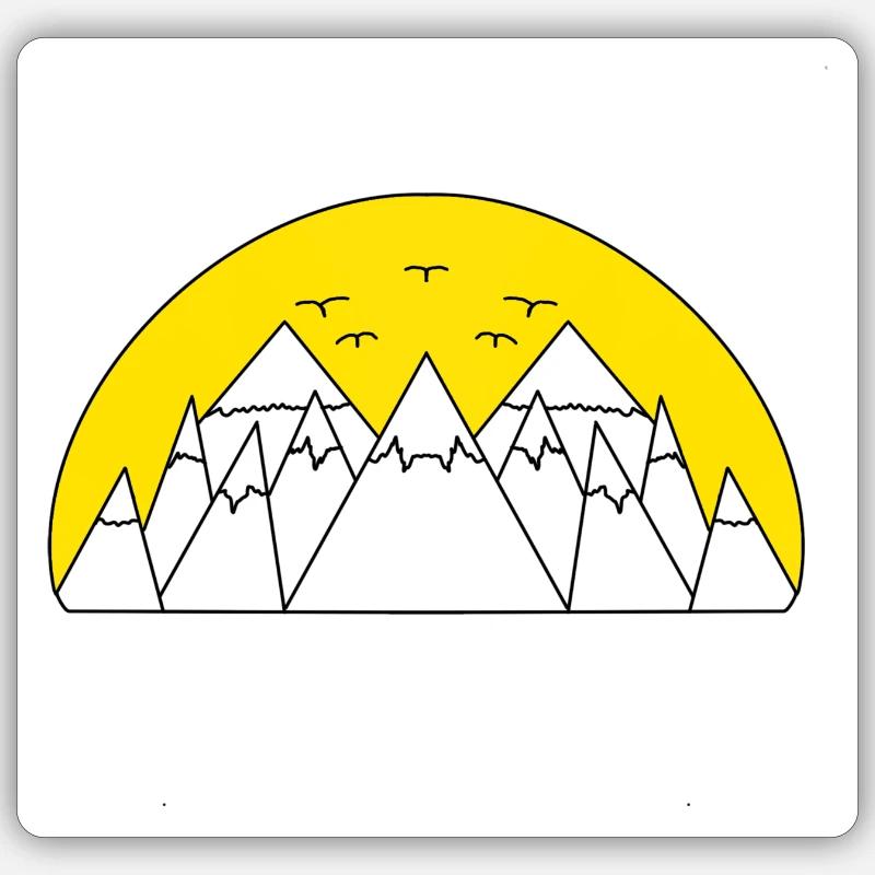 Sun, Snow and Mountains - Sticker size S (10 x 10 cm) - white matte