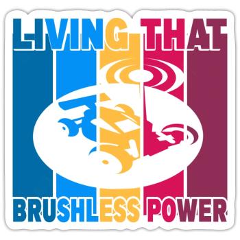 Living That Brushless Power - Sticker Größe S (10 x 10 cm) - Mattweiß - Vorne