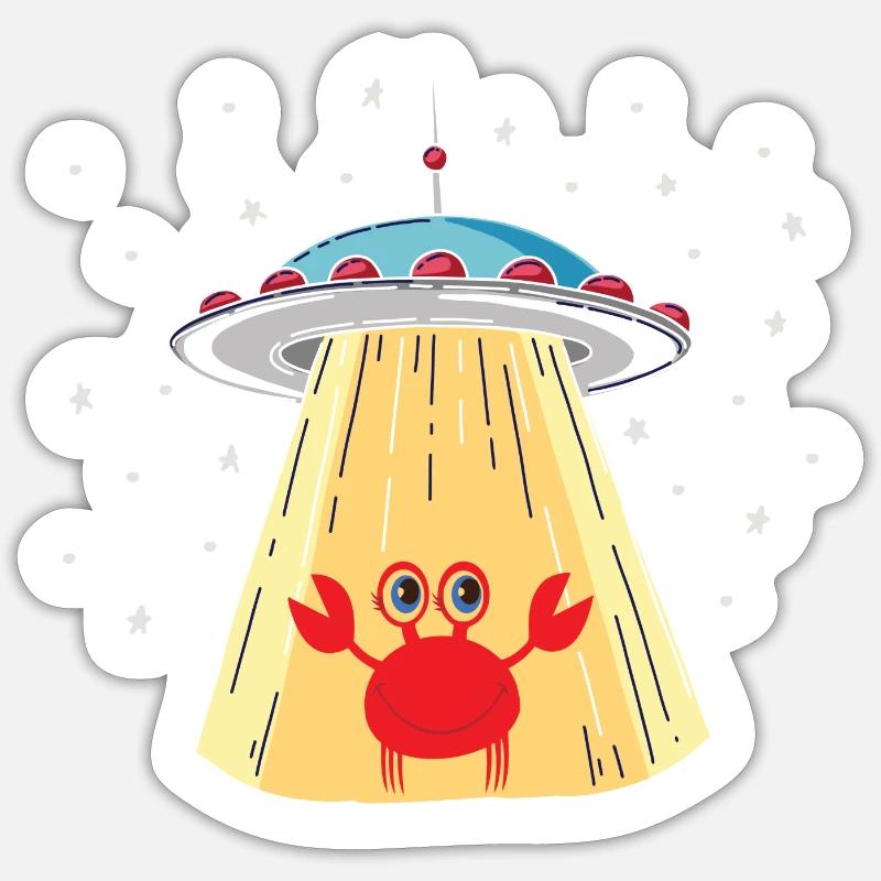 Alien Crab Visitor - Sticker size S (10 x 10 cm) - white matte