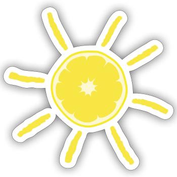 Lemon or sun? - Sticker size S (10 x 10 cm) - white matte - Front