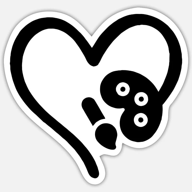 Painter Heart Art Lovers Sticker size S (10 x 10 cm)