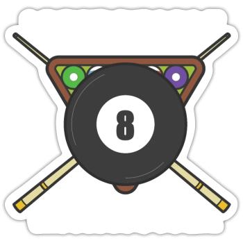 I Beat People with a Stick Pool billiards Snooker - Sticker size S (10 x 10 cm) - white matte - Front