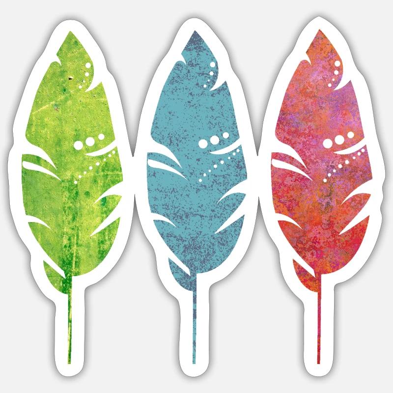 Three tender feathers Sticker size S (10 x 10 cm)