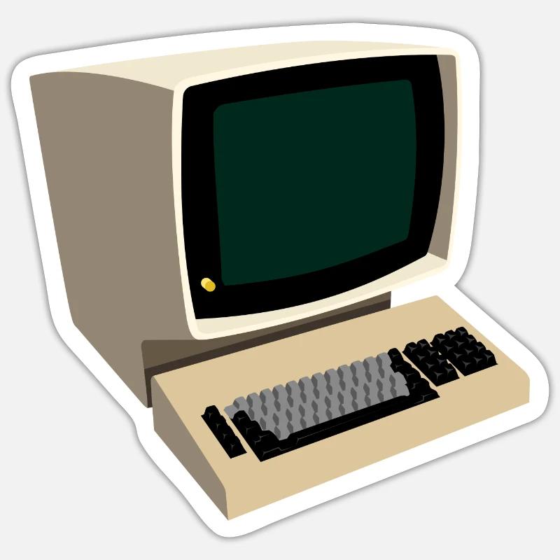 70-er Jahre Retro Terminal Computer Sticker Größe S (10 x 10 cm)