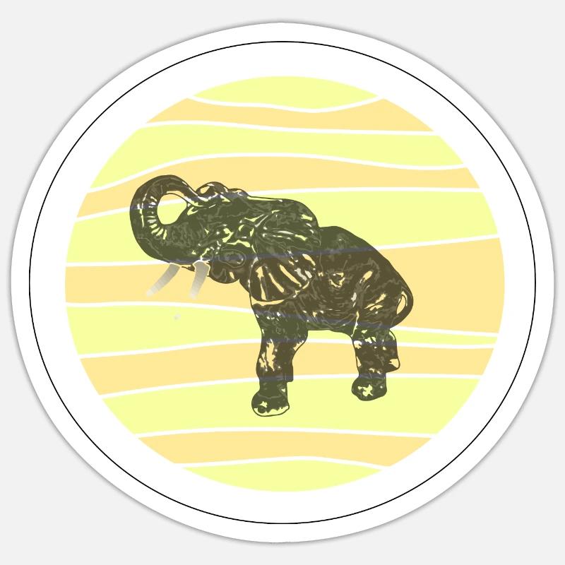 Noble Elephant Desert Design - Sticker size S (10 x 10 cm) - white matte