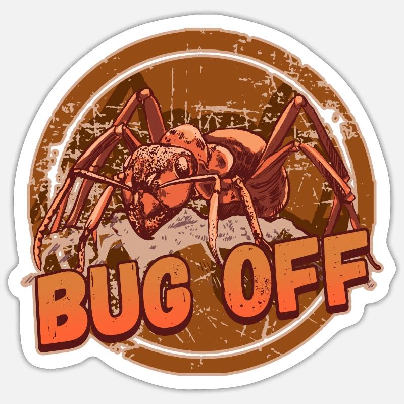 Bug Off Pest Control Exterminator Design for a Sticker Größe S (10 x 10 cm)