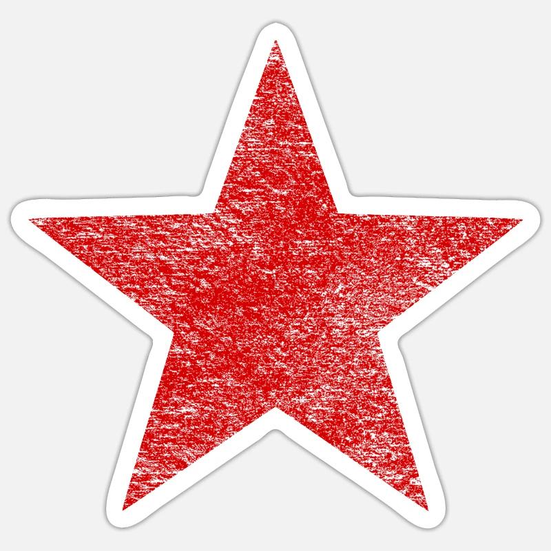 Red Star - Vintage Grunge Structure Sticker taille S (10 x 10 cm)