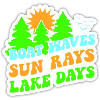 DAYS LAKE LIVE BOAT WATER RIVERS SUN WHITE WATER - Sticker size S (10 x 10 cm) - white matte - Front