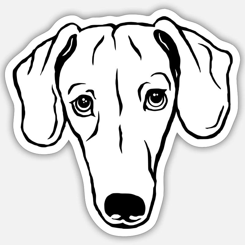 Teckel, cheveux courts Sticker taille S (10 x 10 cm)