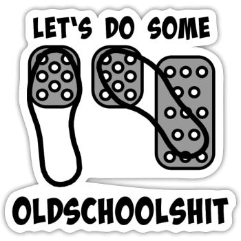 Pedals - Oldschoolshit - Lace- technique - Sticker size S (10 x 10 cm) - white matte - Front